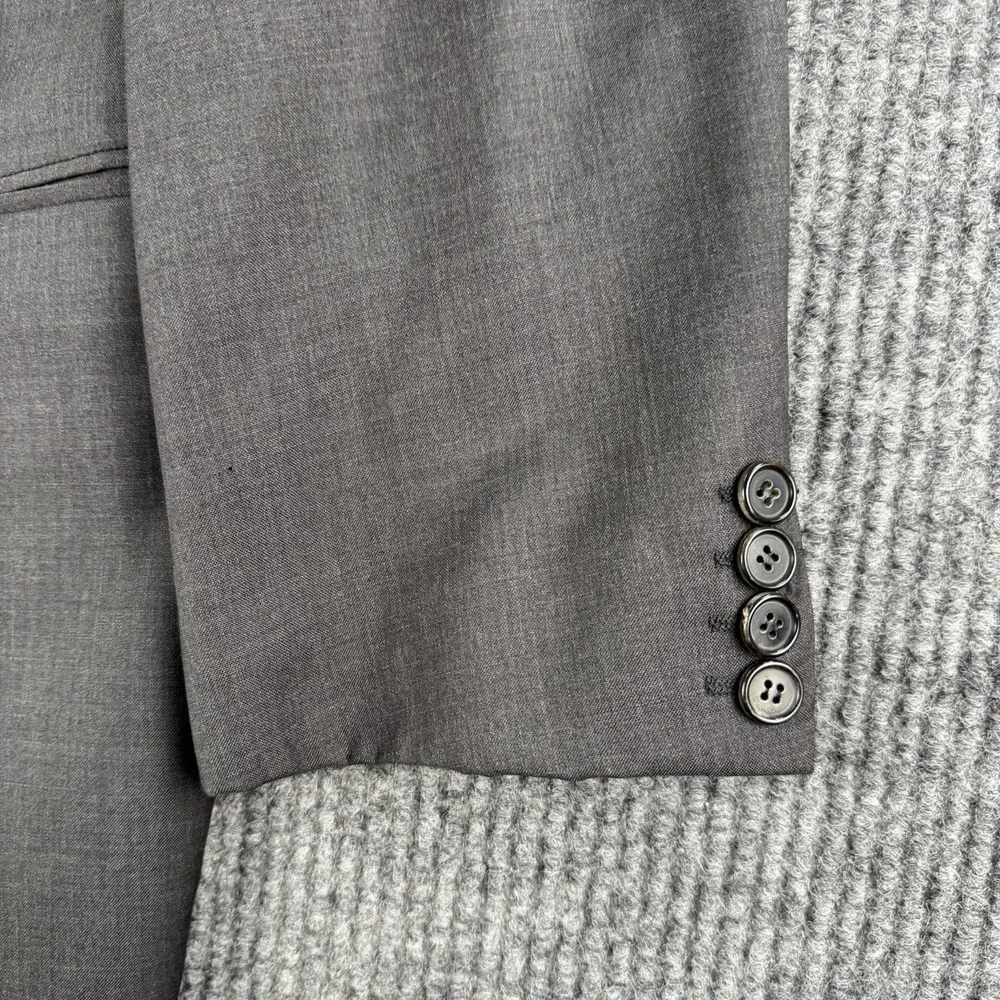 Hugo Boss Suit Jacket 44R Blue Wool Striped Edison1/Power Luxury Designer FLAW *